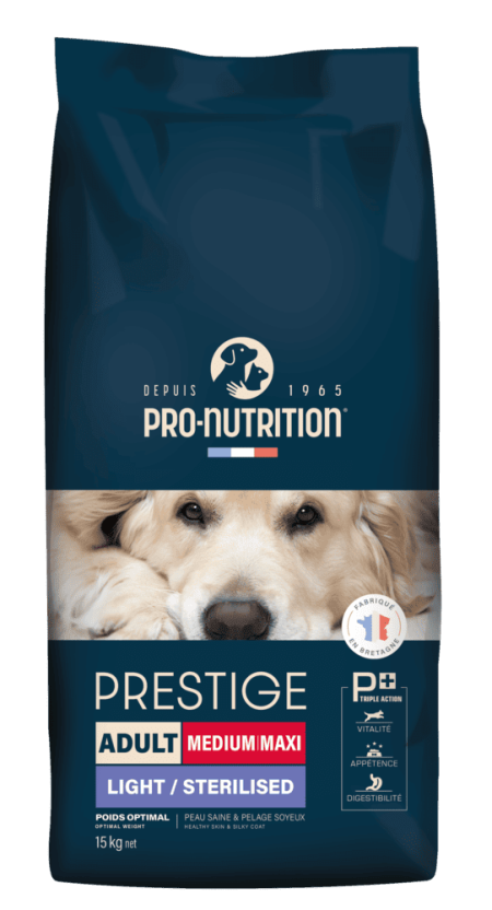 Pro Nutrition prestige dog adult med/max light/stz 15 kg