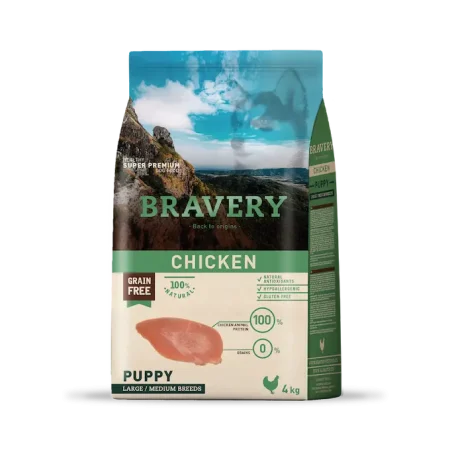 Bravery puppy chicken larg/med 4 kg